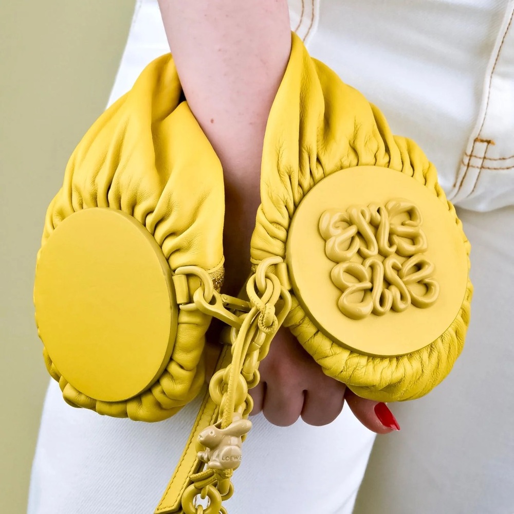 LOEWE PLEATED LEATHER BRACELET BAG